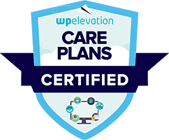 WP Elevation Certified Care Plan Consultant Certificate for Arrested Graphics and Web Solutions
