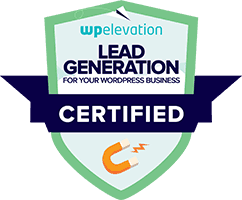 WP Elevation Certified Lead Generation Consultant Certificate for Arrested Graphics and Web Solutions