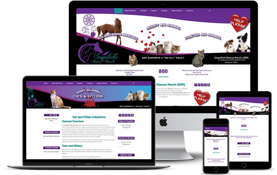 Soquilichi Rescue Ranch Website created and powered by Arrested Graphics and Web Solutions