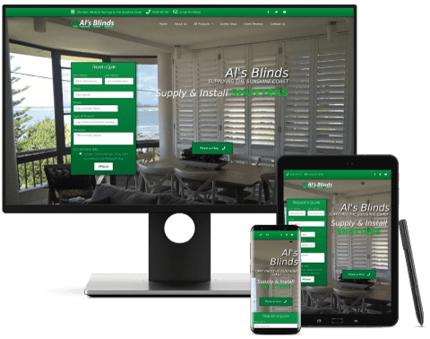 Al's Blinds Sunshine Coast website sample image